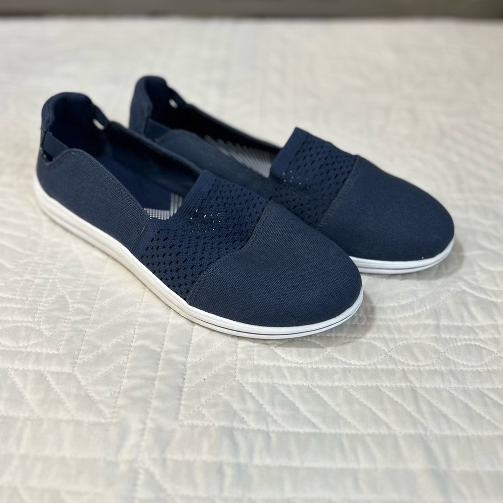 Clarks Cloudsteppers Breeze Vibe Slip On Navy Blue Women’s Size 9
